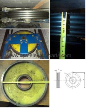 Counterweight Deflection Sheave (pulley) 400*4*10mm, Width L=57mm, Shaft D=60mm Otis 