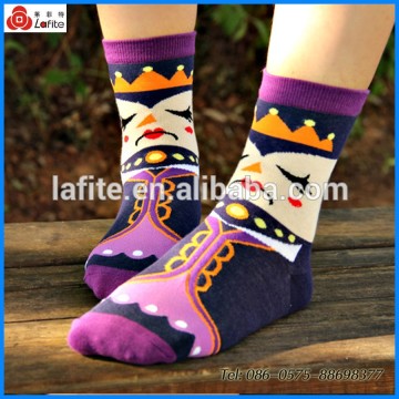 2016 new arrival colorful cartoon image young girl tube socks