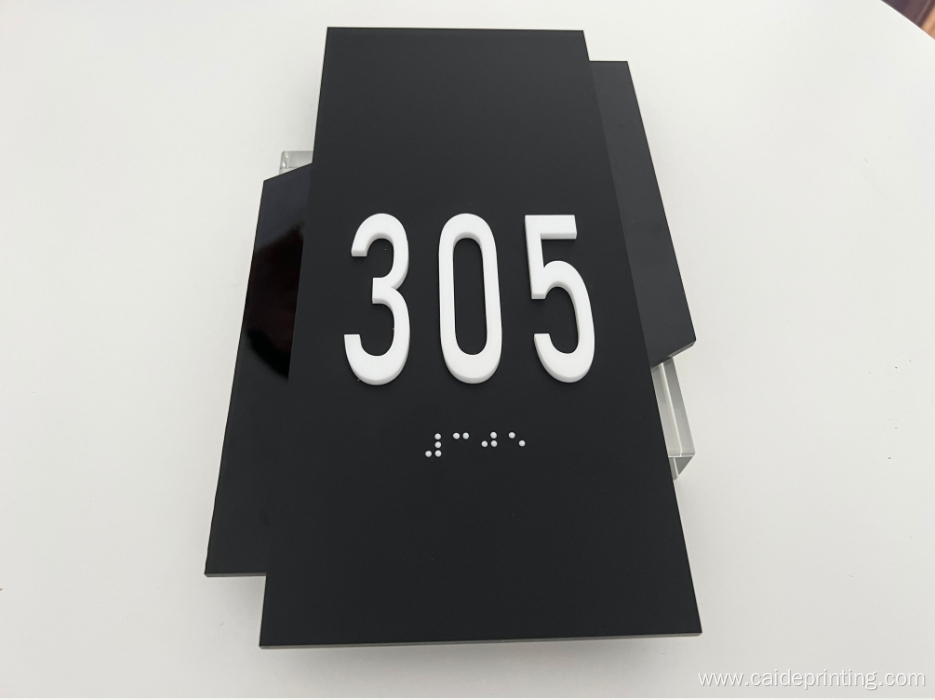 acrylic door number ADA Braille sign with light