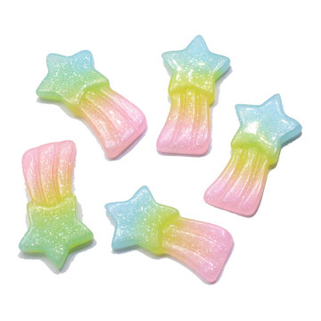 Fashional Color Shooting Star Shape Flatback Resin Cabochon DIY Craft Decoration tlephone Παπούτσια Αξεσουάρ