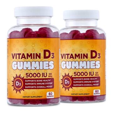 البالغين 5000 IU فيتامين D3 Gummies