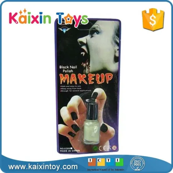 luminated halloween makeup black nails polish