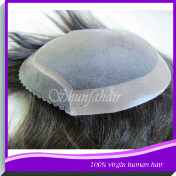 men's hair toupee,grey hair with black hair toupee,hot selling men's toupee