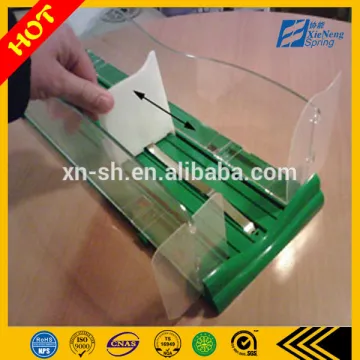 variable force spring for shelf pusher