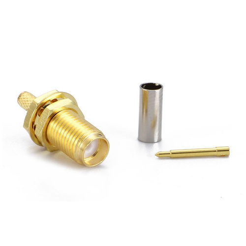 Conector coaxial de crimpagem fêmea RP SMA