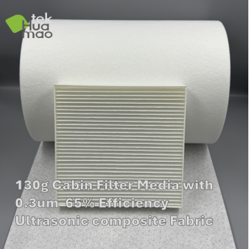 Tissu composite ultrasonique pour filtre d'habitacle à 65 %
