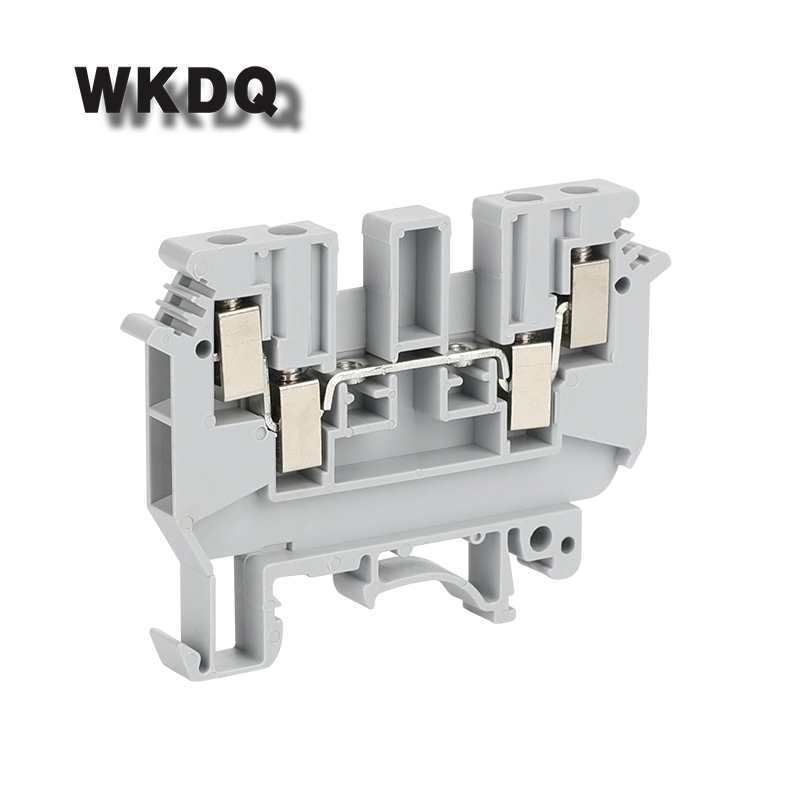 10pcs UDK-4 Two In Two Out Multi-Conductor Screw Terminal Block For Din Rail Connector UDK4