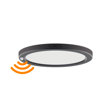 Black 7 Inch AC120V PIR LED Slim Panel Light - 3CCT Adjustable with 5 Year Warranty