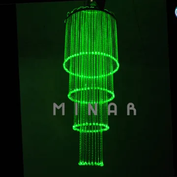 Modern Fiber Optic Chandelier with Crystal for Indoor Ceiling