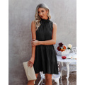 Women Shoulder Sleeveless Summer Dresses Smocked