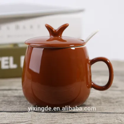 customized glaze ceramics coffee tea cup with spoon