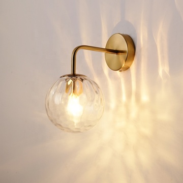 Modern Gold Glass Ball Wall Lamps for Bedroom and Corridor Lighting