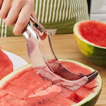 Stainless Steel Watermelon Slicing Knife with Thickened Silicone Handle