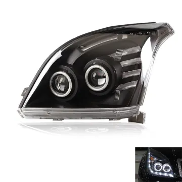 4X4 Offroad Car LED Silver and Black Headlights for Land Cruiser Prado 2003-2009
