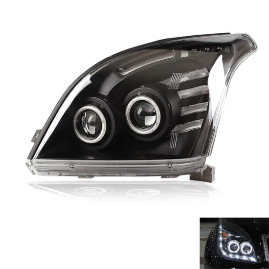 4X4 Offroad Car LED Silver and Black Headlights for Land Cruiser Prado 2003-2009