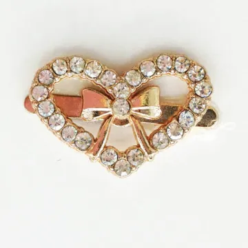 Heart Shaped Shoe Clips with Bowknot Embellishment