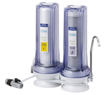 Home verwenden Arbeitsplatten-Leitungswasserfilter mit zweistufiger Filtration und Metallanschluss