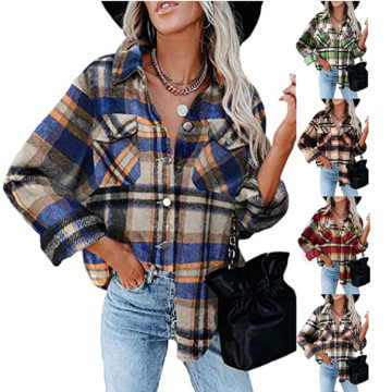 women's plaid shirt casual shirt