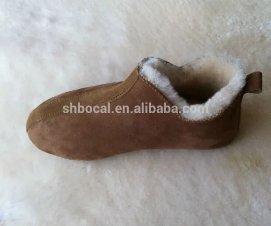 sheepskin casual shoes with rub antislip