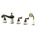 Golden 5 five-piece hole bath shower room tank room cold and hot mixed surface wash basin faucet