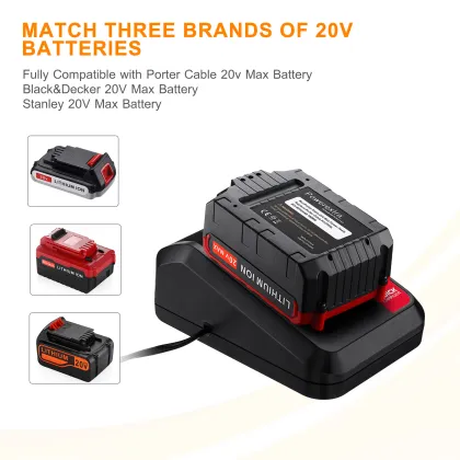 20V Lithium Charger for Black & Decker Porter Cable Batteries