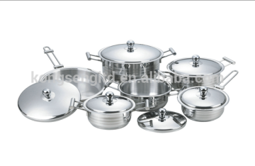 High Quality cooking pots 12pcs stainless steel thermometer cookware set
