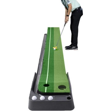 Golf Putting Trainer Mat with Ball Track