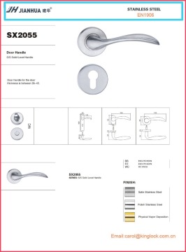 Polish finish anti-fire Stainless steel door handle SX2055