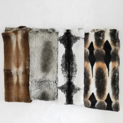 custom dyed dark grey tanned rabbit skins real rabbit fur plate