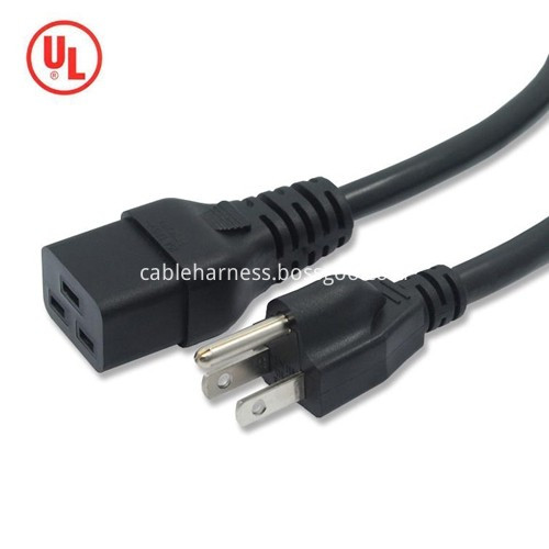 Nema 5-15p to iec c19 Computer ac power cord