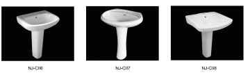 Two Pieces Washing Water Ceramics Basin with Pedestal Lavabo