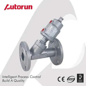 Wenzhou Supplier Flange Ends Angle Seat Valve with SUS Pneumatic Actuator