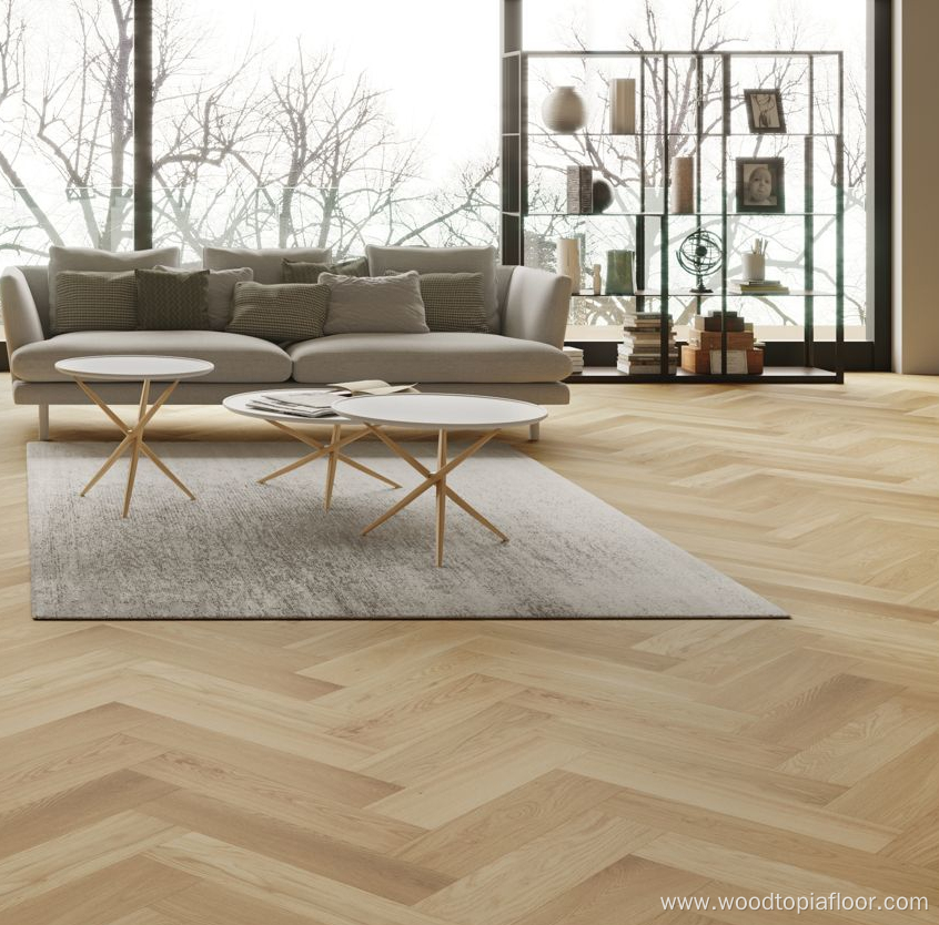 Unfinished Engineered parquet wood flooring Oak Herringbone