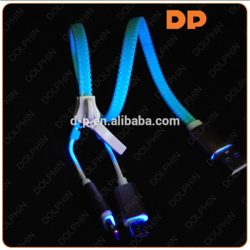 3.5mm Jack LED Light In-Ear Headphone Earphone Headset Luminous Zipper earphone