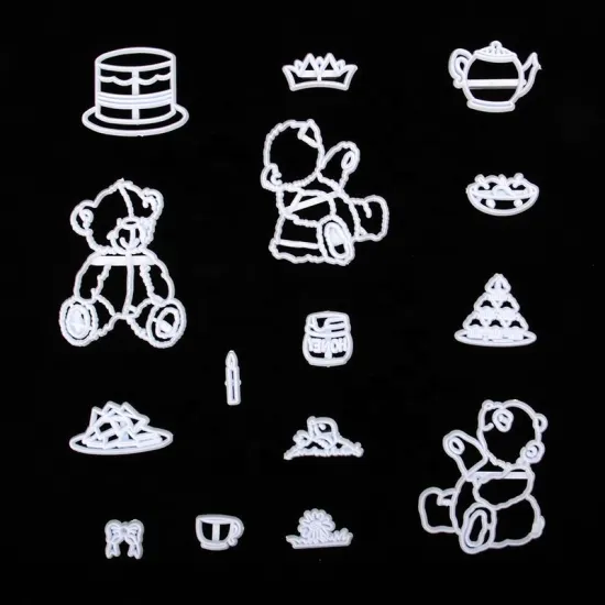 15Pcs Teddy Bear Cookie Cutter Set for Baking and Cake Decorating