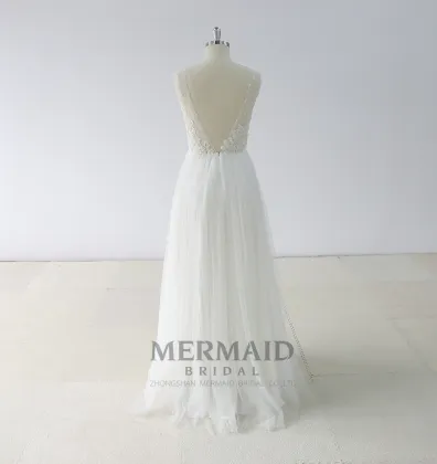 sexy wedding gown backless casual boho wedding dress