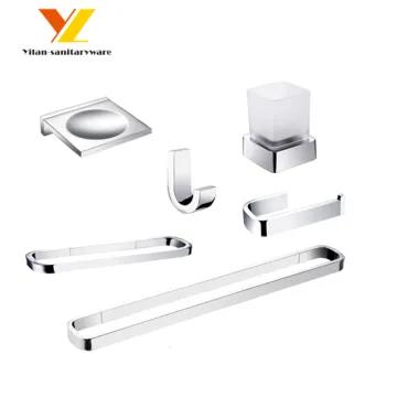 Wall Mount Chrome Bathroom Accessories Set - High Quality Brass Bath Set