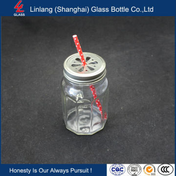 16 oz Clear glass mason jars with chalk board straw and lid