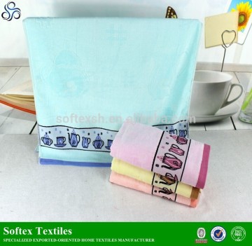 high quality custom applique jacquard 100 cotton bath towels
