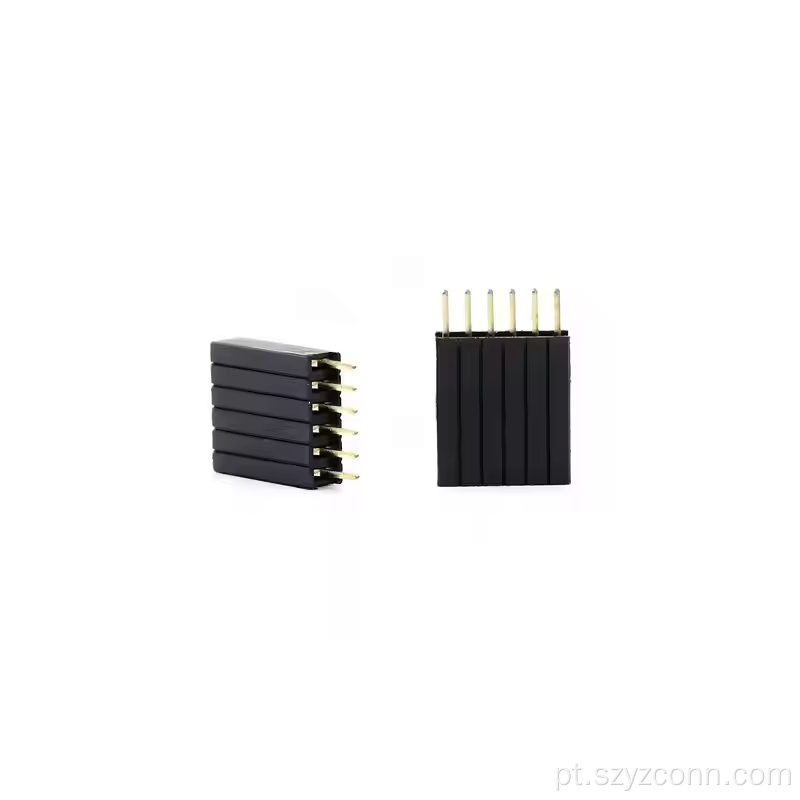 Conector de cabeçote fêmea com passo de 1,27 mm reto 6P