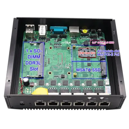 Firewall Micro Appliance OPNsense Untangle VPN Router PC Intel Celeron 5205U 6 x Intel 2.5GbE I225-V LAN AES-NI HDMI