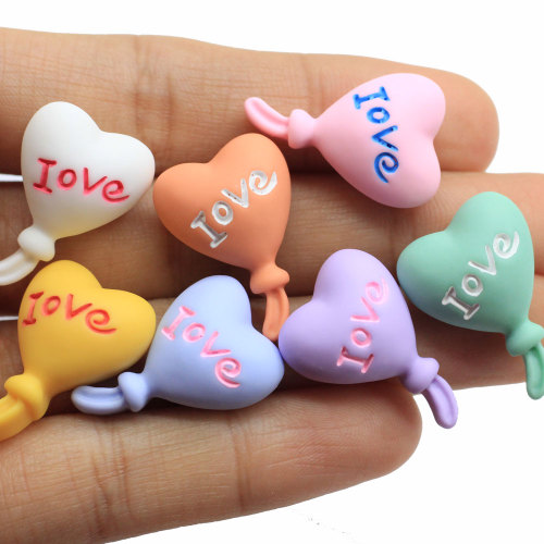 Colorful Flatback Resin Heart Charms Balloon Shape Jewelry Beads Fit Hair Clips Embellishments Phone Decorations