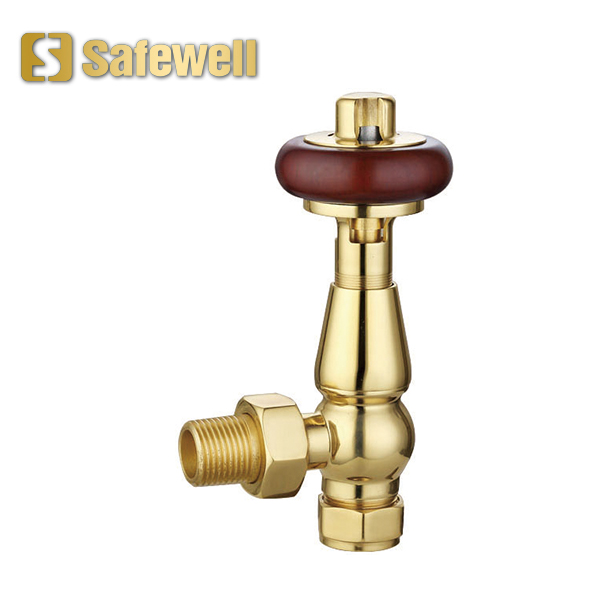 Classic Brass Angle Thermostatic Radiator Valve Chrome Plated