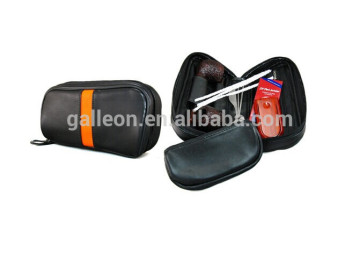 Black &yellow leather Smoking Pipe bag for 2 pipes GP-4060
