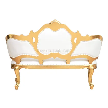 Royal French Antique Gold Wooden Marriage Hall Wedding Sofa