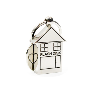 Metal house shape lovely usb flash drive