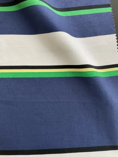 cotton spandex print stripe fabric for lady's outwear