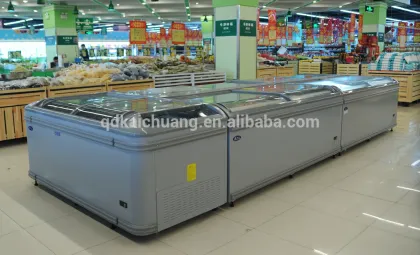 island freezer with glass cover for beef