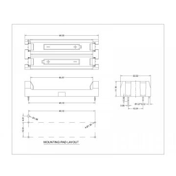 THM Plastic Compartment/Chamber Polarized PCB Holders for AAA Cylindrical Batteries