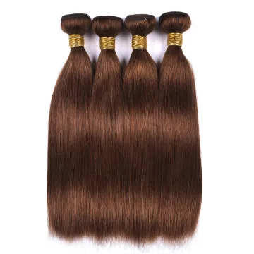 Shipping Now Wholesale Straight 4# honey brown Raw Indian Hair, Human hair Steam Processed Virgin Hair